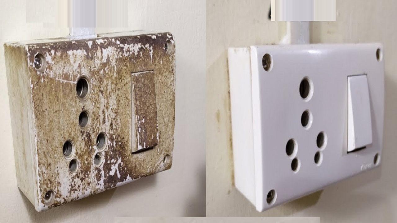 दीवार पर लगे स्विच